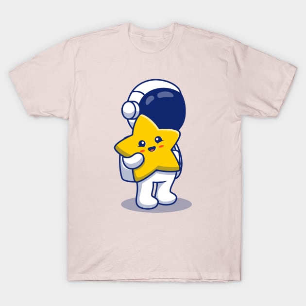 Astronaut Holding Cute Star T-Shirt by Catalyst Labs